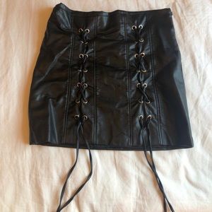Black leather skirt